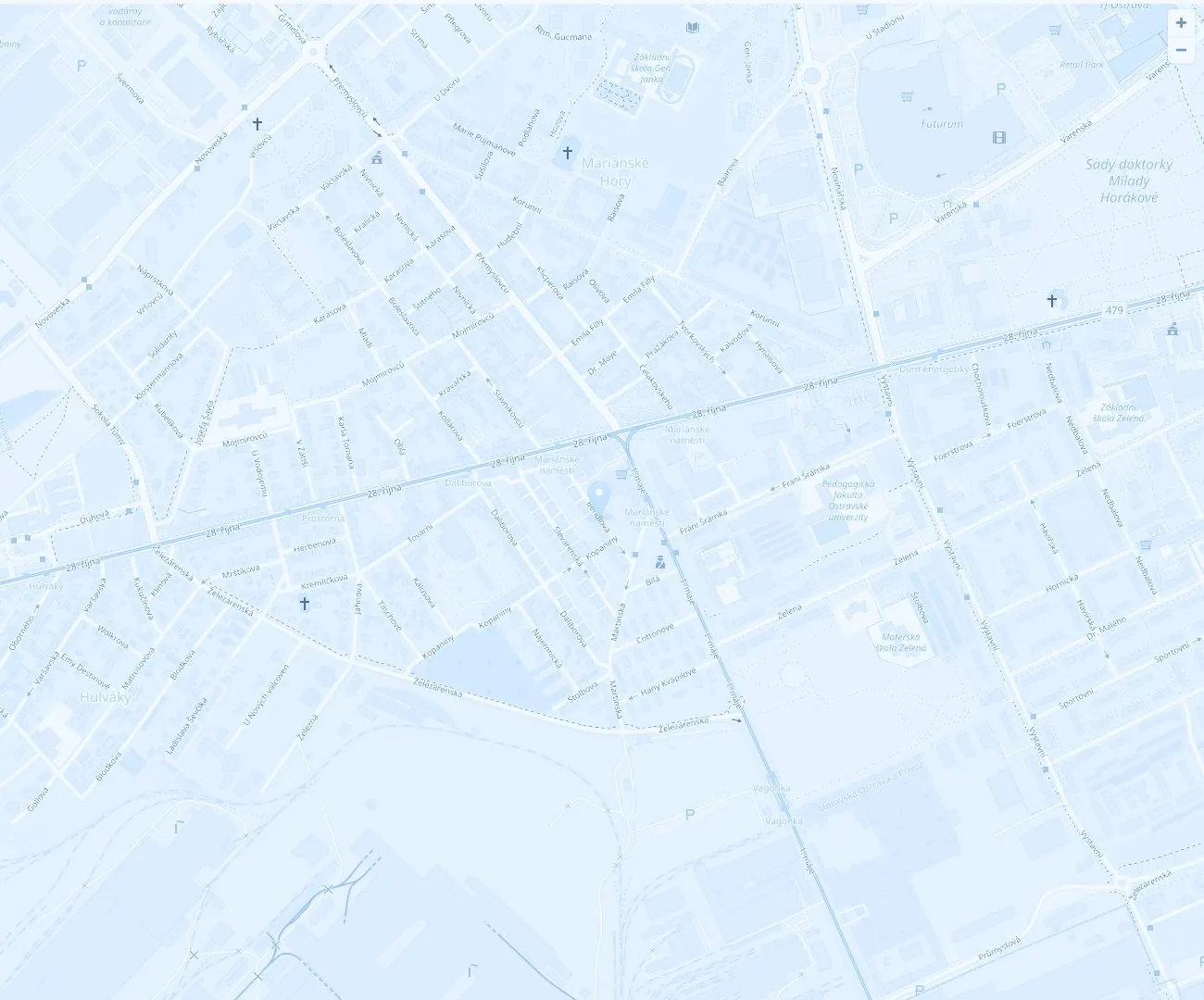 Mapa – Harmony Clinic, Bendlova 374/4, Ostrava